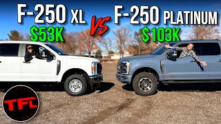 New Ford F250 Work Truck vs Premium Diesel F250 What Do You Get for an Extra 50K [upl. by Odlavso]