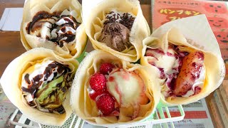 japanese street food  ICE CREAM CREPE Compilation クレープ [upl. by Selbbep]