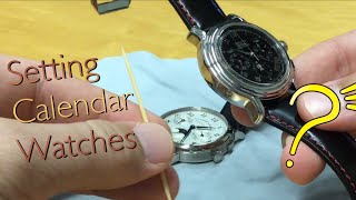 Setting calendar watches Lange 1815 Annual amp Zenith ChronoMaster [upl. by Nimad286]