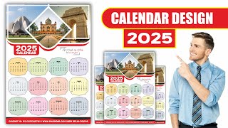 Calendar Design 2025  Printable 2025 Calendar Design in CorelDRAW Tutorial  Well Calendar Design [upl. by Nathalie18]