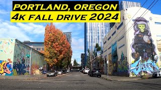 Portland Oregon  4k Fall Driving Tour  2024 [upl. by Amitaf]