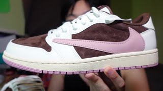 Travis Scott Jordan 1 Low Rep Review  On Foot [upl. by Marx]