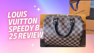 Louis Vuitton Speedy B 25 Damier Ebene Review [upl. by Dimond67]