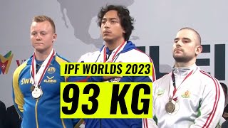 93 kg at IPF WORLDS 2023  CAYCO vs HEDLUND vs KRASTEV [upl. by Akimit738]