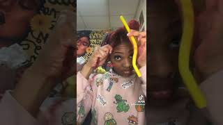 Flexi Rod Set on Natural Hair naturalhair blackgirlhair naturalhairstyles [upl. by Dnamra]