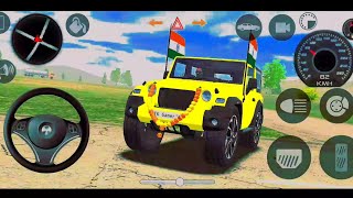 Dollar Song Modified Mahindra Yellow Thar😈 Indian Cars Simulator 3D  Android Gameplay [upl. by Alusru]