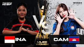 MLBB WOMEN  INDONESIA vs CAMBODIA  GRAND FINAL  IESF WEC24  DAY 4 [upl. by Cartie]