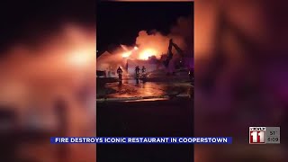 The Coachman Inn in Cooperstown destroyed by fire [upl. by Anaoj]