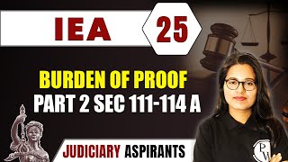 IEA 25  Burden of Proof Part 2 Sec 111114A  CLAT LLB amp Judiciary Aspirants [upl. by Nileuqcaj]