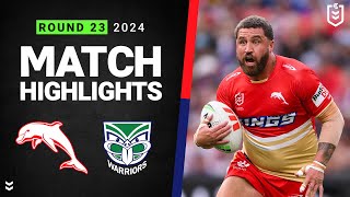 NRL 2024  Dolphins v Warriors  Match Highlights [upl. by Odella]