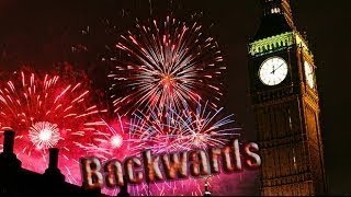 London Fireworks 2014  New Years Eve Fireworks Backwards [upl. by Winthorpe549]