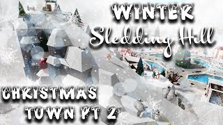 HOW TO BUILD A SLEDDING HILL AND SKI LIFT IN BLOXBURG   Christmas town build part 2 roblox [upl. by Lose628]