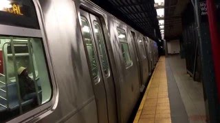 BMT Canarsie Line R143 L Train Action at MyrtleWyckoff Avenues [upl. by Bucher]