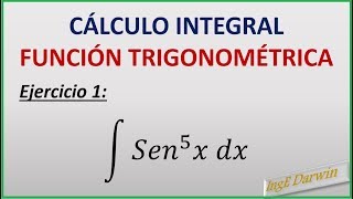 INTEGRAL FUNCIONES TRIGONOMÉTRICAS  EJERCICIO 1 TIPO 1 [upl. by Lail]