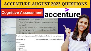 Accenture Cognitive Ability Questions Accenturecognitiveassessmentquestions2024 accentureexam [upl. by Nnylesor764]