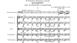 Full Score Kabalevsky  Cello Concerto No 1 in G minor Op 49 1949 [upl. by Assirrem762]