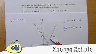 Gerade durch 2 Punkte einzeichnen und Funktionsgleichung bestimmen  Geraden Mathe 15 Blatt 3810 [upl. by Aekan]