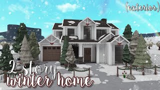 2 story christmas winter home exterior ୨୧  bloxburg speedbuild  luminto [upl. by Alym]