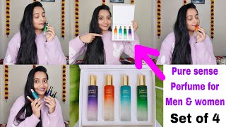 Pure sense perfume  pure sense gift pack review  pure sense perfume set of 4  perfume puresense [upl. by Ahc]