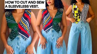 How To cut and Sew a Stylish Simple Waist Coat Easy Beginners Friendly Tutorial [upl. by Baily321]