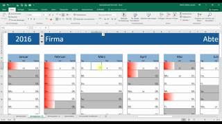 Kalender  Jahresplaner Excel 2013 Teil 3 [upl. by Yralam]