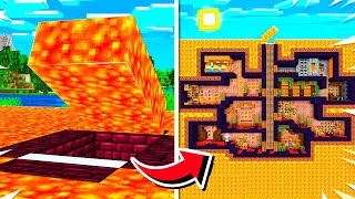 I FOUND A SECRET UNDERGROUND LAVA HOUSE IN MINECRAFT [upl. by Anerys]