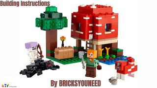 LEGO Minecraft 21179 The Mushroom House Building Instructions [upl. by Aihsekin]