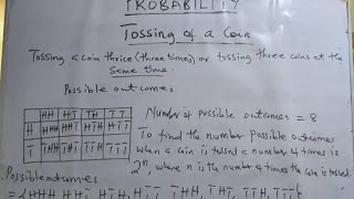 Probability Tossing a coin three times [upl. by Neehahs]