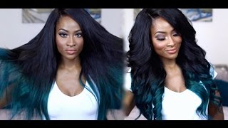 BLACK amp TEAL OMBRE HAIR TUTORIAL KYLIE JENNER INSPIRED [upl. by Dasa309]