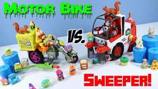 The Grossery Gang Delivery Strike Motor Bike vs Clean Team Street Sweeper Moose [upl. by Jurkoic]