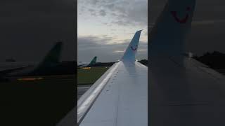 Manchester International Airport departure TUI UK 737800 shorts boeing737 tuiairways aviation [upl. by Hercule151]