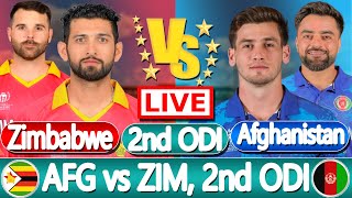 Afghanistan vs Zimbabwe Live  Live cricket match today  AFG vs ZIM 2nd odi Score [upl. by Zinah]