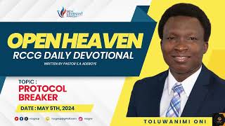 Open Heaven Daily Devotional  Protocol Breaker  May 5th 2024 [upl. by Novit341]