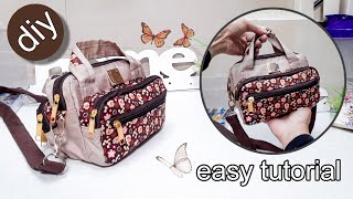 how to make crossbody bag out of fabric  how to sew a clutch bag with zipper  easy sewing tutorial [upl. by Seessel198]