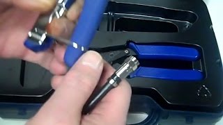 How to Install an F Compression Connector over RG6 Coax Cable using a Compression Tool [upl. by Hynda330]