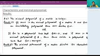 Linear Algebra  Eigen Values and Eigen Vectors  Char and minimal Poly  Results  Lecture78 [upl. by Sheepshanks760]