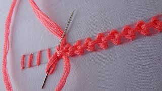 basic hand embroidery Raised Chain Stitch Band [upl. by Cassius]