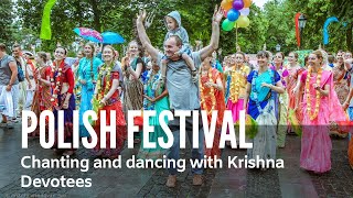 Hare Krishna Polish Festival  chanting and dancing with Indradyumna Swami [upl. by Anehsat701]