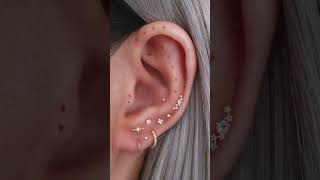 Celestial Ear Piercing Curation Ideas for Women Gold Cartilage Earrings [upl. by Hazrit]