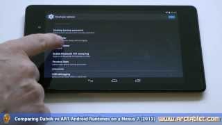 DALVIK vs ART Android runtime tested on Nexus 7 2013 Android 44 KitKat [upl. by Bushore]