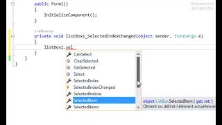 C 31 ListBox Item Items SelectedIndex [upl. by Wearing]
