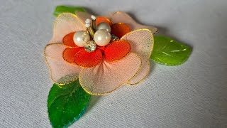 Aari Brooch Work in Stiched blouse for beginners only normal needle work [upl. by Anse]