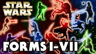 All Lightsaber Forms 17  Star Wars Explained [upl. by Aniretak]