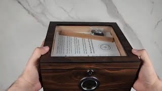 Flauno Cigar Humidor Box Accurate Digital Hygrometer Glass Top Digital Hygrometer Cigar Box Review [upl. by Meris]