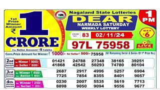 NAGALAND Lottery SAMBAD DEAR EVENING 1PM RESULT TODAY 02112024 STATE DEAR LOTTER [upl. by Nnazil]