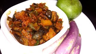 Brinjal Mango Curry Recipe  Vankaya Mamidikaya koora [upl. by Ahsilav236]