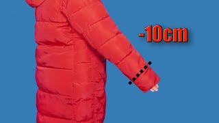 Sewing tricks to repair clothes  how to shorten sleeves of the coat simply [upl. by Ynohtnanhoj369]