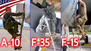 Amazing Retractable Ladder Mechanisms Boarding US Fighters amp Attack Aircraft [upl. by Kirenoj171]