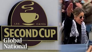 Global National Nov 24 2024  Second Cup Canada shuts down Montreal franchise over Nazi salute [upl. by Fabyola]