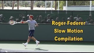 Roger Federer Super Slow Motion Compilation  Forehand Backhand Serve Volleys and Overheads [upl. by Eterg]